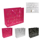 SAC CADEAU MOTIF ARGENT PAPIER 32X26CM