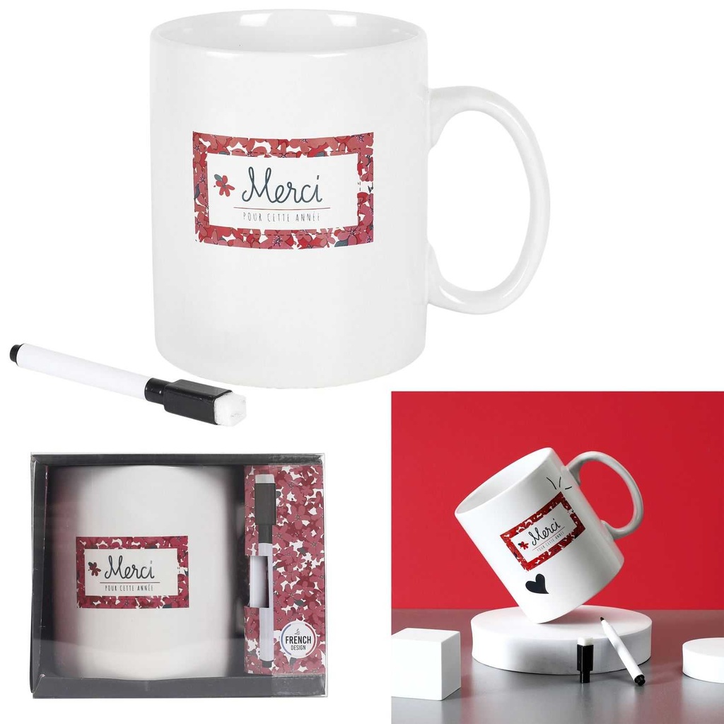 MUG XXL MERCI POUR CETTE ANNEE ET STYLO 80CL