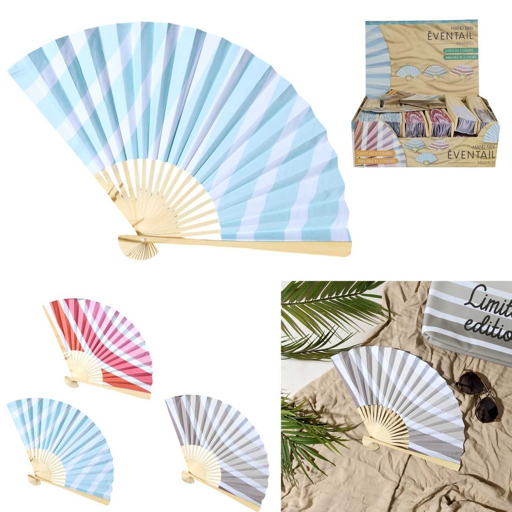 EVENTAIL RAYE AVEC MOTS