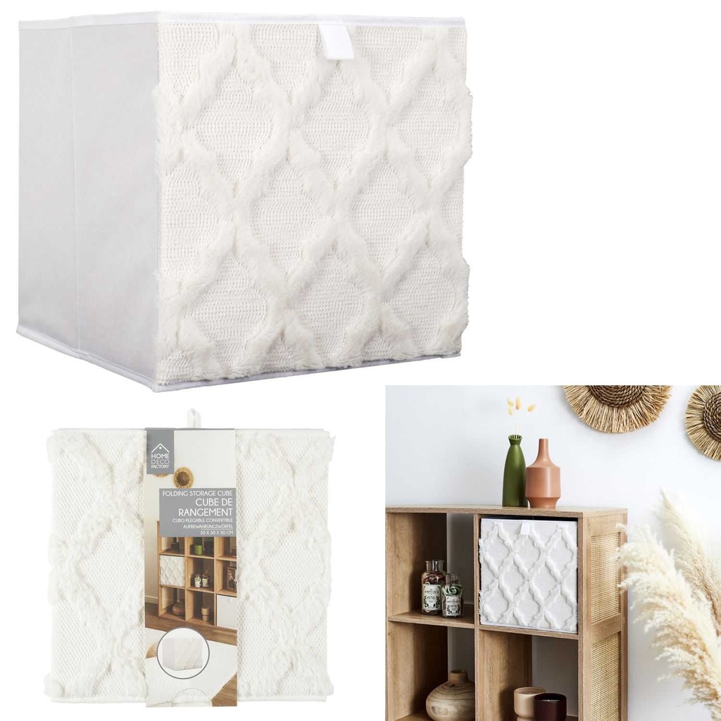 CUBE DE RANGEMENT PLIABLE 30X30CM TUFTE