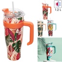 MUG DE TRANSPORT MIAMI MOTIF À FLEURS TROPICALES 1.2L
