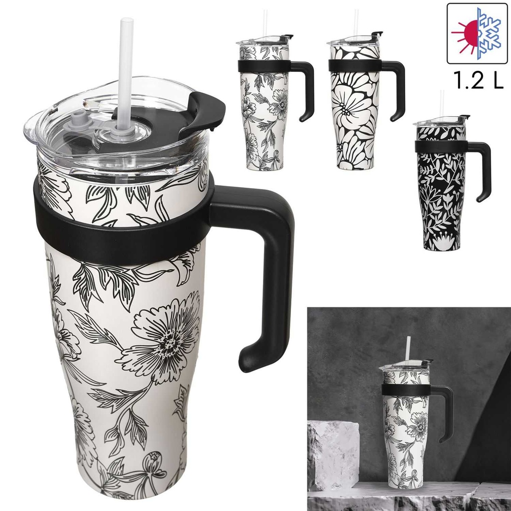 MUG DE TRANSPORT MIAMI NOIR & BLANC 1.2L