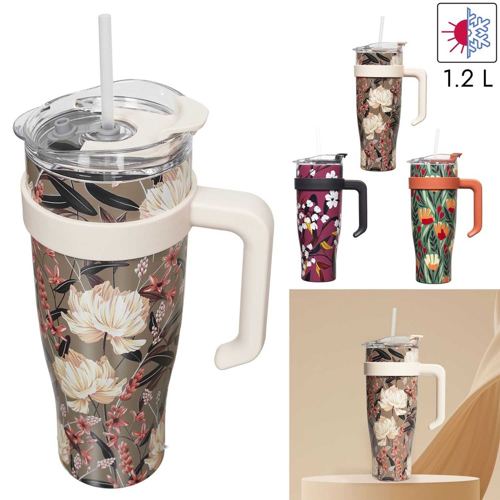 MUG DE TRANSPORT MIAMI MOTIF WINTER FLOWER 1.2L