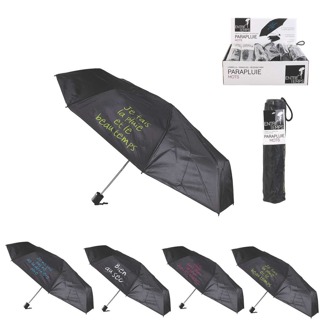 PARAPLUIE COMPACT À MESSAGE AVEC ETUI