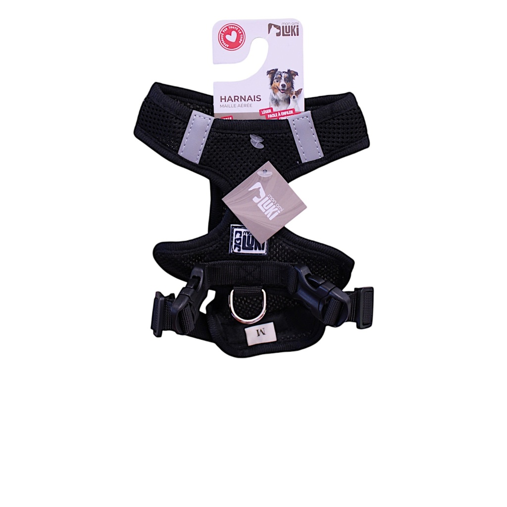 HARNAIS TEXTILE TAILLE M - GAROT 35-50cm POIDS 2.5-4.5KG NOIR