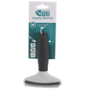 BROSSE ÉTRILLE SIMPLE RANGÉE MANCHE CAOUTCHOUC  ANTHRACITE 16X12CM