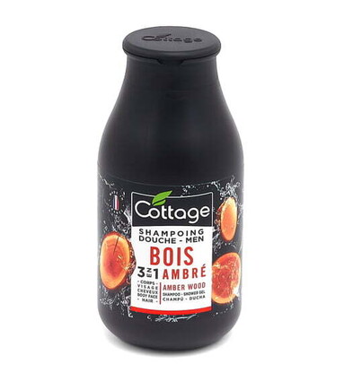 COTTAGE SHAMPOOING ET GEL DOUCHE 3 EN 1 HOMME 250ML BOIS AMBRÉ