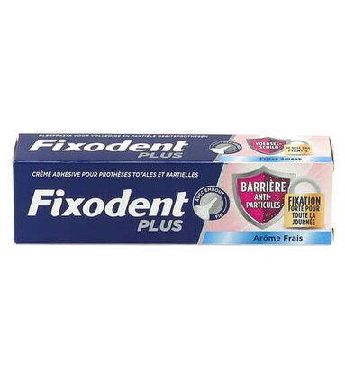 FIXODENT CRÈME ADHÉSIVE PLUS 40GR ANTI-RÉSIDUS ALIMENTAIRES - AROME FRAIS