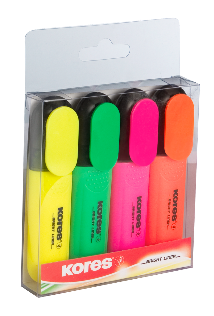 KORES SURLIGNEURS BRIGHT LINER PLUS 4PCS. SET