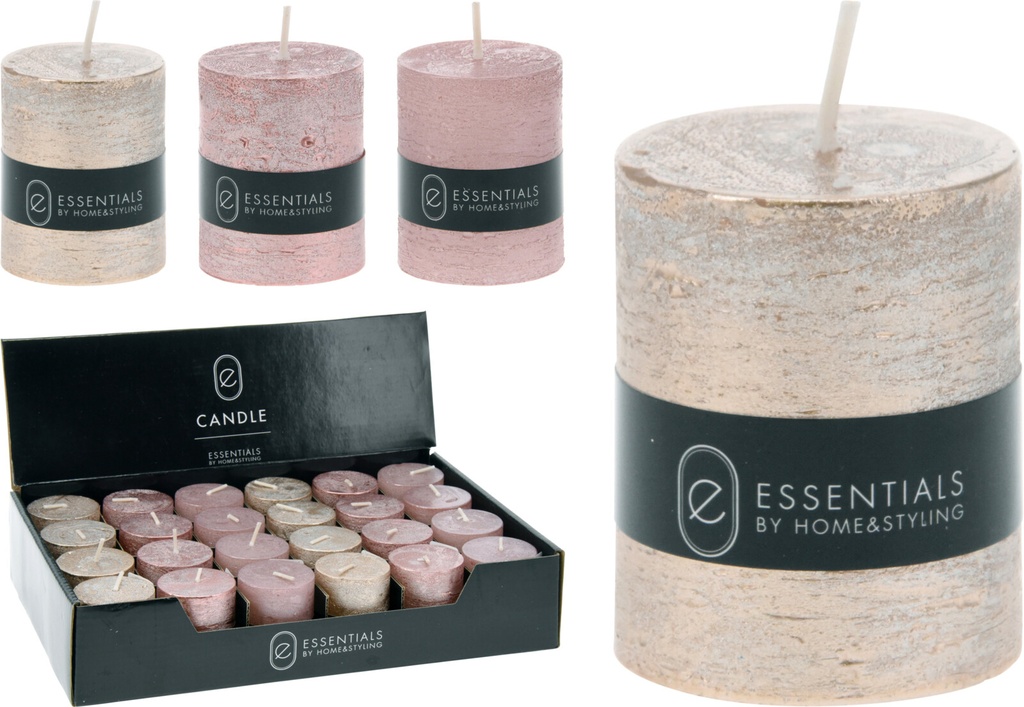 BOUGIE PILIER - 4X5CM - DISPONIBLES EN 3 COULEURS