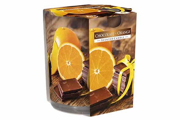 BOUGIE PARFUMÉE CHOCOLAT - ORANGE - EN VERRE - 22 HEURES - D7XH8CM