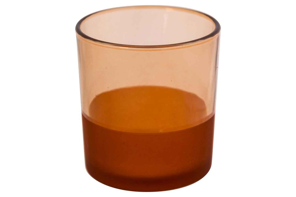 BOUGEOIR EN VERRE - SPRAYED PEACH D7XH8CM