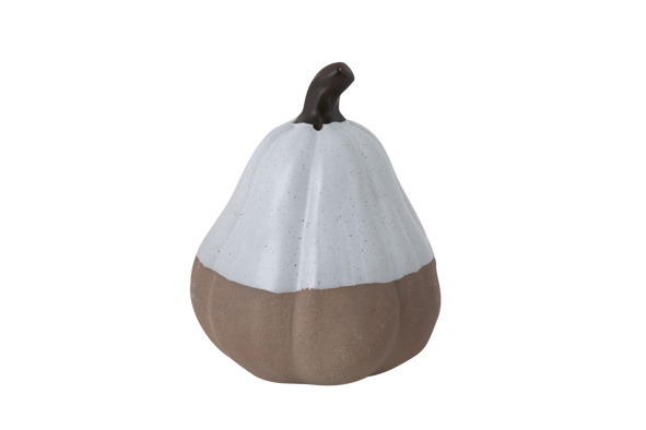 CITROUILLE ALLONGÉE - TOP GLAZED CRÈME - 10,3X10,3XH12,5CM - EN CÉRAMIQUE