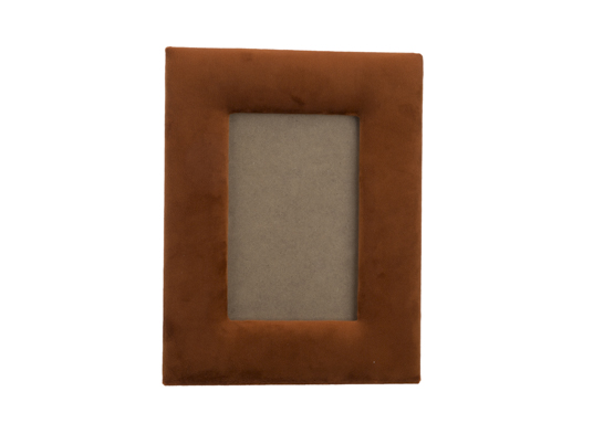 CADRE PHOTO VELOURS - COGNAC 17X2,5XH22CM - RECTANGLE - EN BOIS