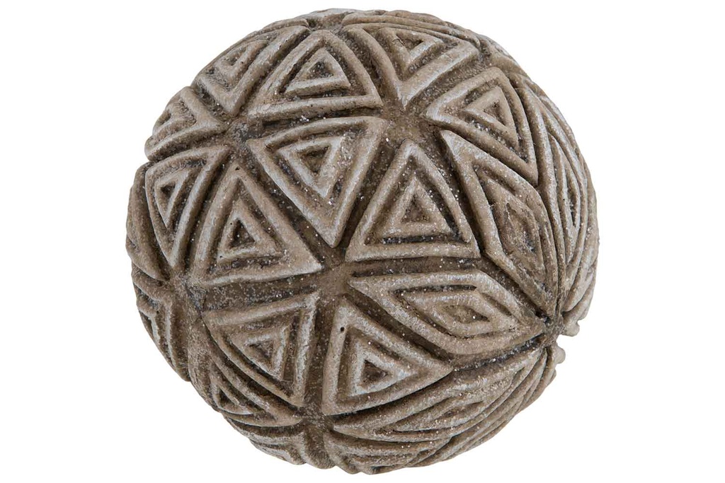 BOULE GEOMETRIC - BEIGE - 115X115XH115MM -EN RÉSINE