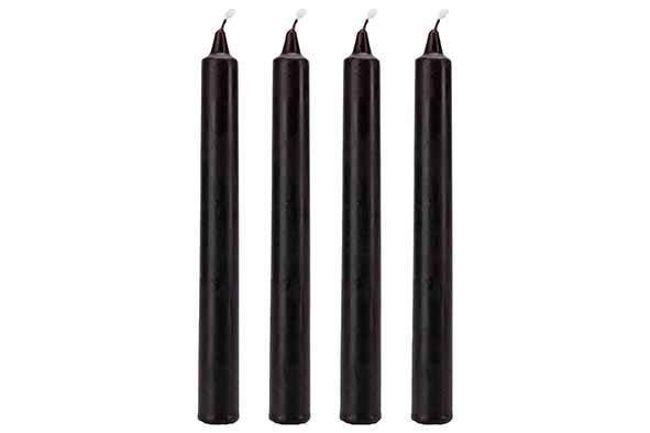 SET DE 4 BOUGIES - BLOOD DRIPPING - NOIR 2X2XH20CM - 7 HEURES