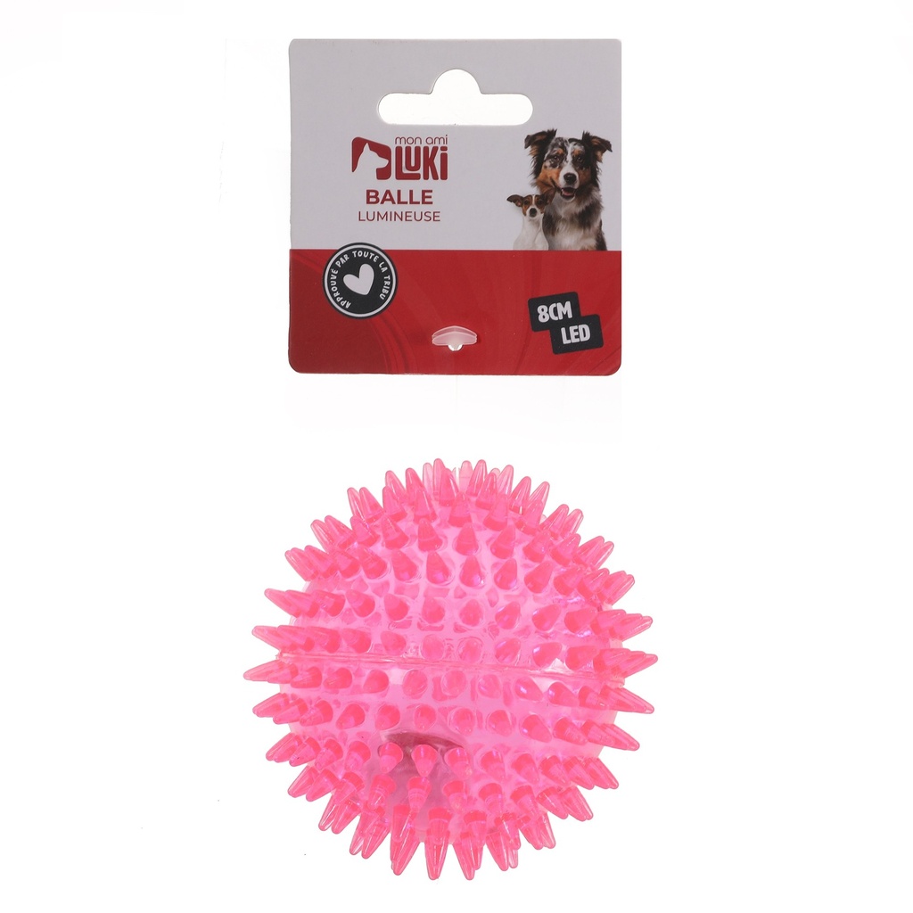 BALLE LUMINEUSE COLORIS ASSORTIS  8CM