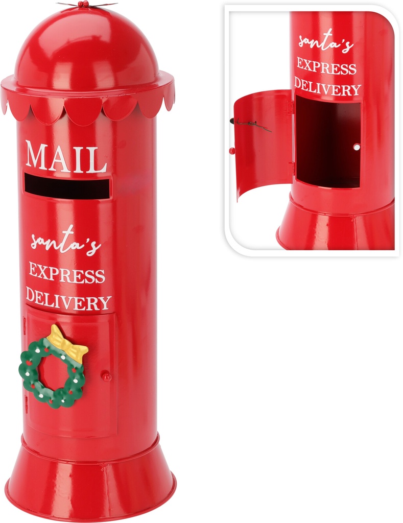 BOITE AUX LETTRES ROUGE - 53x19x19CM
