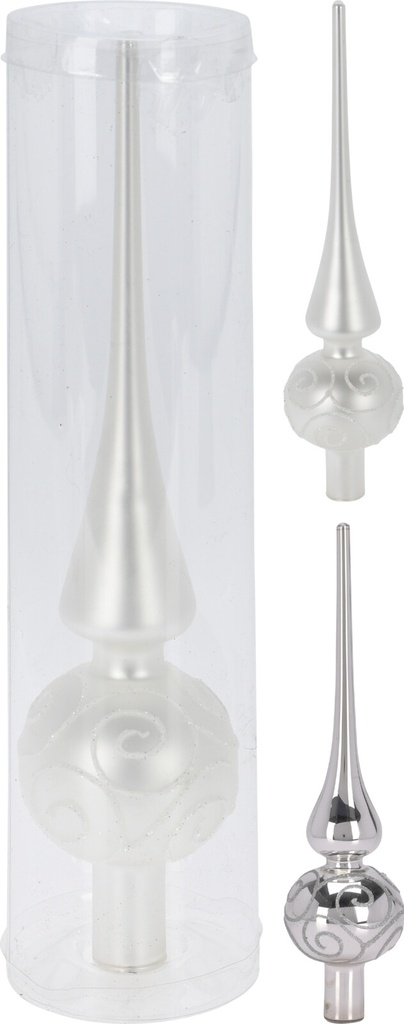 POINTE DE SAPIN ARGENTÉE - 25CM - 2 MODÈLES DISPONIBLES