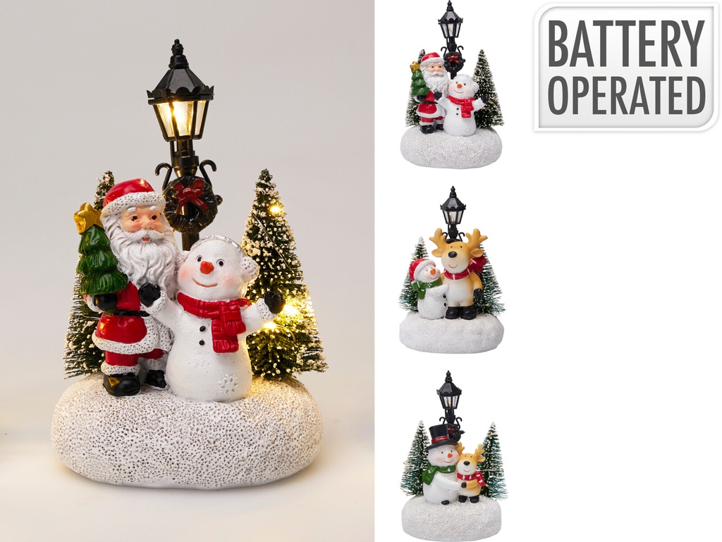 SCÈNE DE NOËL - 11X8X15CM - 3 MODÈLES DISPONIBLES - SUR PILES