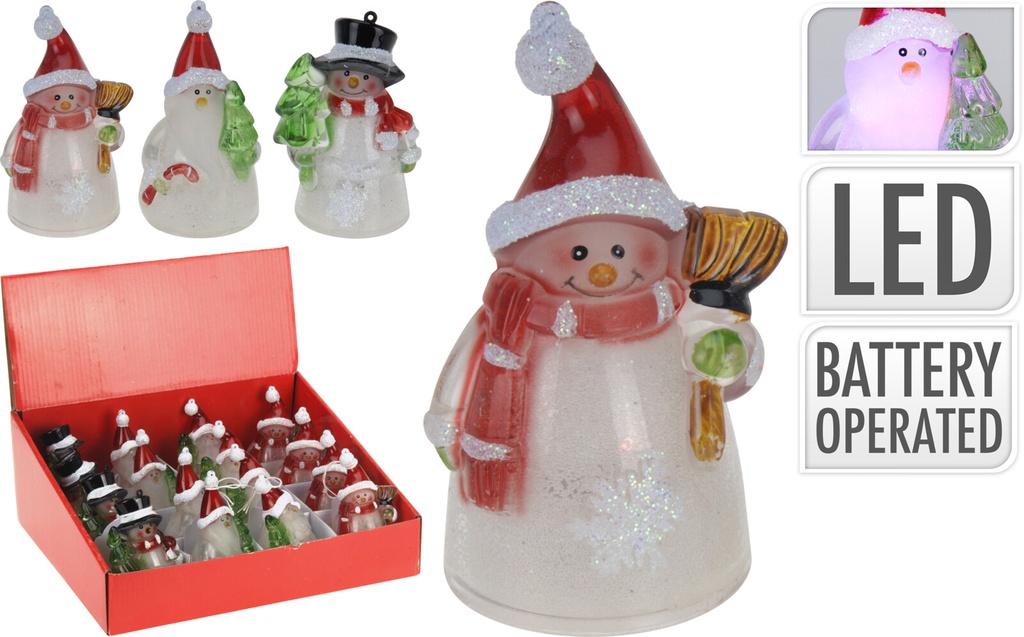 FIGURINES NOËL - LED - MULTICOULEURS - SUR PILE