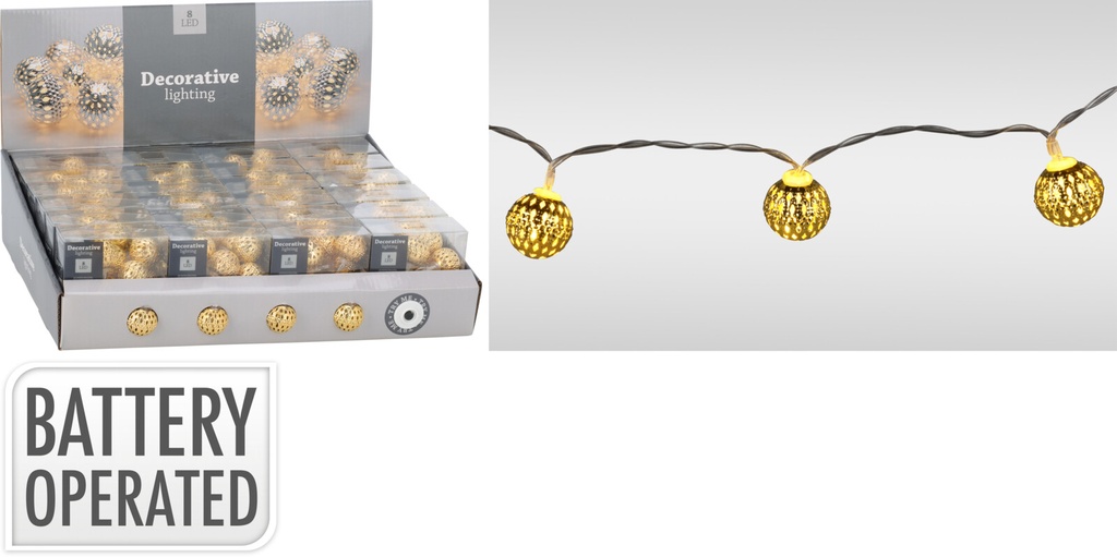 GUIRLANDE À LED DÉCORATIVE - 8 LED - SUR BATTERIE