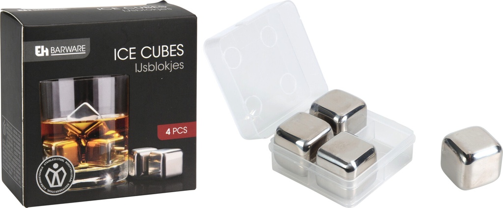 LOT DE 4 GLAÇONS RÉUTILISABLE EN INOX