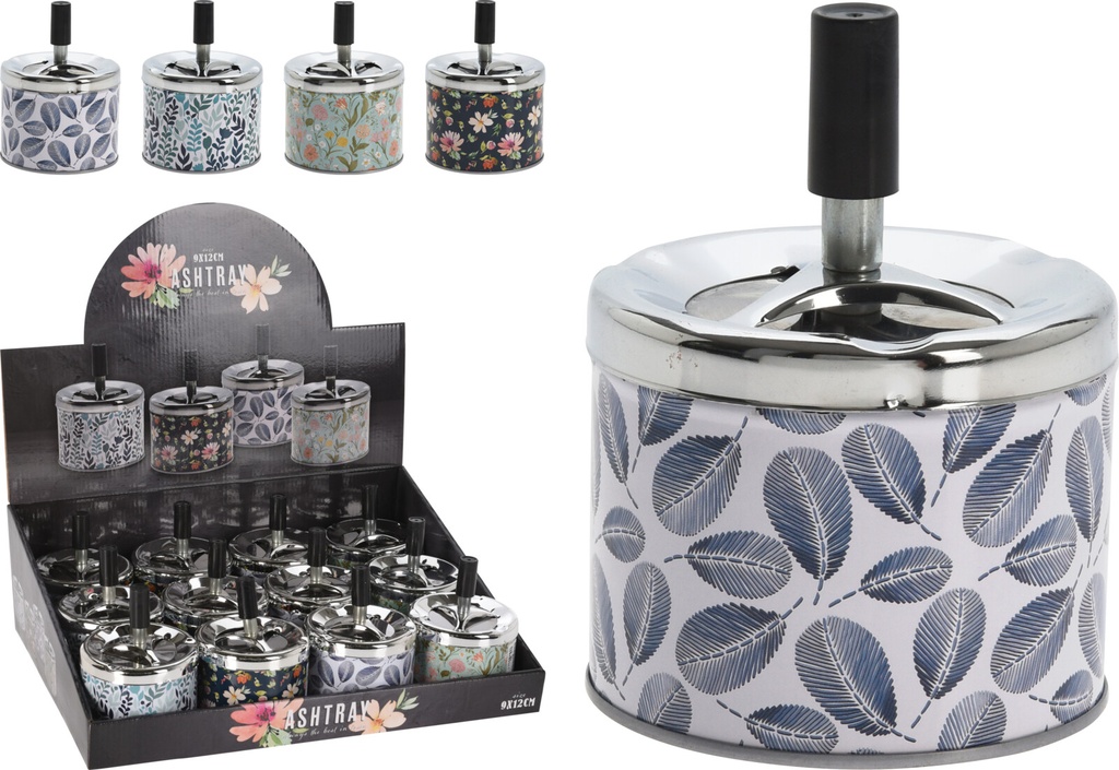 CENDRIER AVEC COUVERCLE EN ACIER INOX