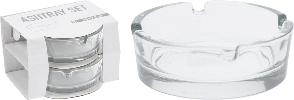 2 CENDRIERS EN VERRE - D8XH3CM