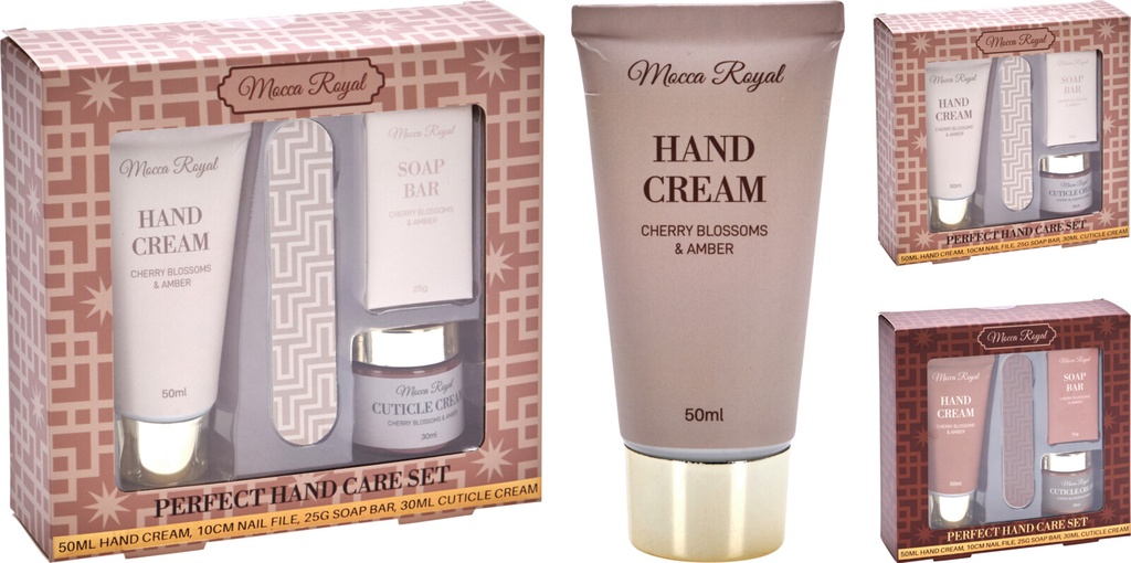 COFFRET CADEAU - SOINS POUR LES MAINS - 4 PIÈCES - LIME, CRÈME, SAVON, CRÈME CUTICULES