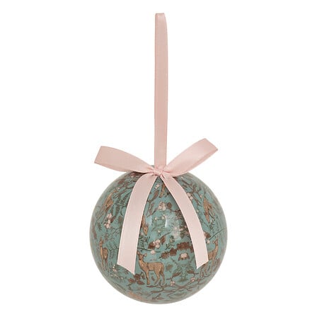 BOULE DE NOËL EN PAPIER - MOTIF BICHES - 75MM