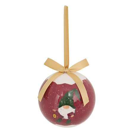 BOULE DE NOËL EN PAPIER - MOTIF GNOME - 75MM