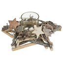 PHOTOPHORE SUR ÉTOILE EN BOIS