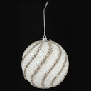BOULE DE NOËL - PLASTIQUE ET FIL DE JUTE PAILLETÉE - 80MM