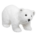 OURS BLANC À 4 PATTES EN PLASTIQUE - 21CM