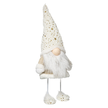 GNOME BLANC ET DORÉ - H45CM