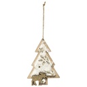 SUJET DE NOËL EN BOIS SAPIN AVEC ÉLAN OU ÉTOILE - 2 MODÈLES DISPONIBLES - L8xP1,5xH11CM