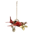 SUJET DE NOËL AVION ANCIEN - ROUGE - 15CM