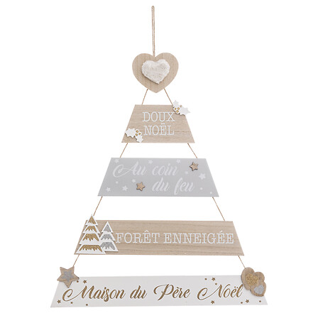 PANCARTE EN FORME DE SAPIN - LAPONIE - 70CM