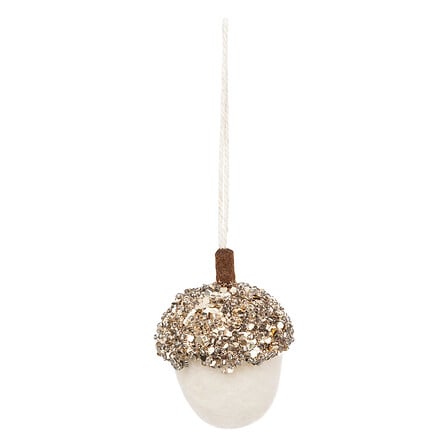 SUJET DE NOËL EN LAINE GLAND AVEC PAILLETTES - 6CM