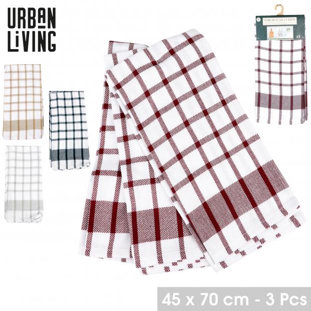 3 ESSUIES / TORCHONS DE CUISINE - DISPONIBLES EN 4 COULEURS ASSORTIES