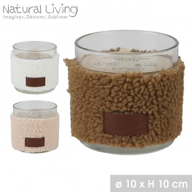 TEDDY - BOUGIE PARFUMÉE - 3 PARFUMS ASSORTIS - DIAM 10CM X H10CM