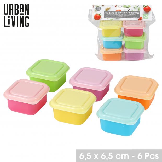 6 MINI BOITE DE CONSERVATION CARRÉES