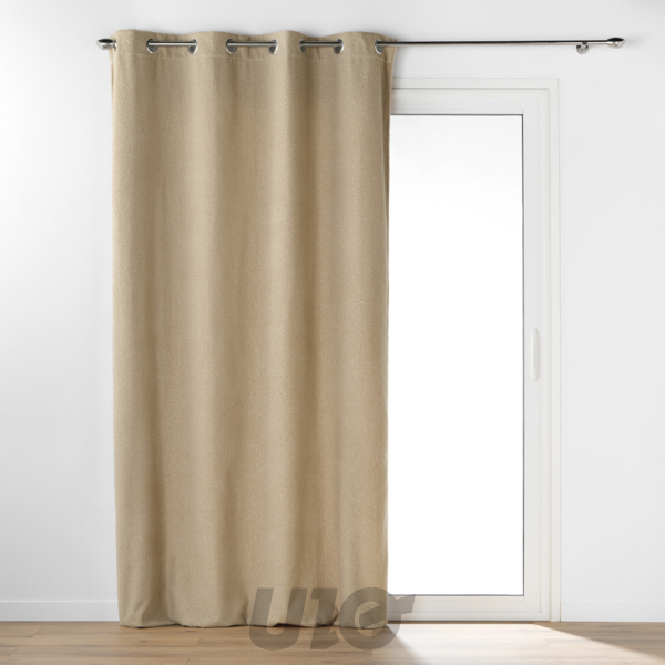 RIDEAU À OEILLETS 140 x 240 CM BOUCLETTE UNIE WOOLY BEIGE