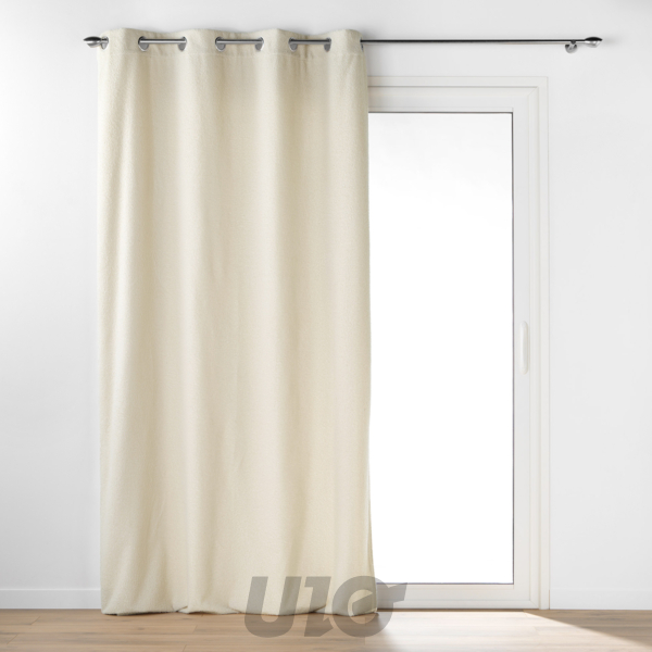 RIDEAU À OEILLETS 140 x 240 CM BOUCLETTE UNIE WOOLY NATUREL