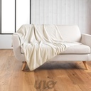 PLAID 125 x 150 CM BOUCLETTE UNIE WOOLY NATUREL