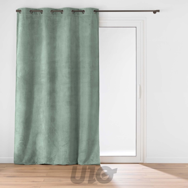 RIDEAU À OEILLETS 140 x 240 CM FLANELLE RELIEF UNIE FLANELA CÈDRE