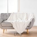 PLAID 220 x 240 CM IMITATION FOURRURE/SHERPA FROSTY NATUREL