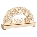 Féeric Crèche de Noël Lumineuse Bois 9 Santons H33cm