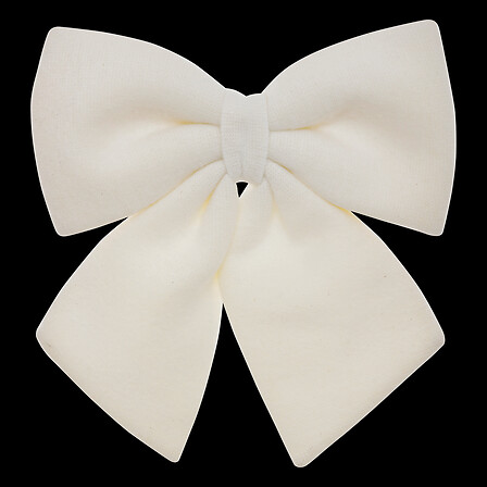 NŒUD DE DÉCORATION EN LAINE BLANC - 40X43CM